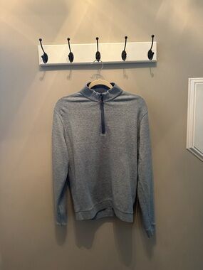 johnnie-O Light Gray Quarter-Zip Pullover Sweater